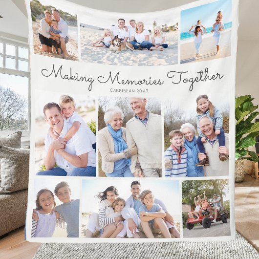Making Memories Together Photo Collage Keepsake Fleece Deken