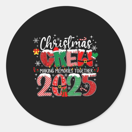 Making Memories Together Xmas Pajamas Family Chris Ronde Sticker (Voorkant)