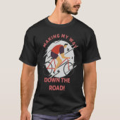 Making My Way Down The Road Retro Biking Present T-shirt (Voorkant)