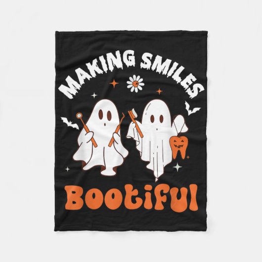 Making Smiles Bootiful Grappige Geest Tandarts Hal Fleece Deken (Voorkant)