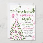 Making Spirit Bright Hand Drawn Christmas Party Kaart (Voorkant)
