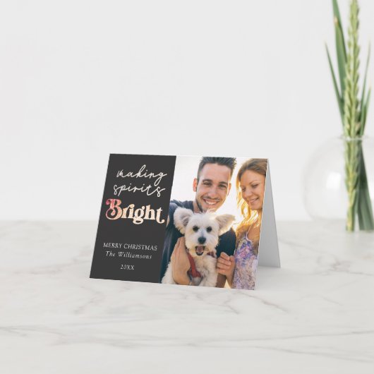 Making Spirits Bright 2 Foto voor kerst Feestdagen Kaart (Voorkant)