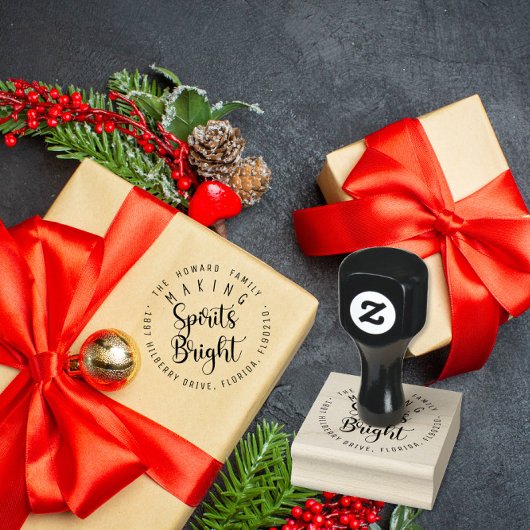 Making Spirits Bright Aangepast retouradres Rubberstempel