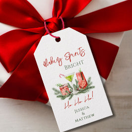 Making Spirits Bright Aangepaste Kerst Koppelcadea Cadeaulabel