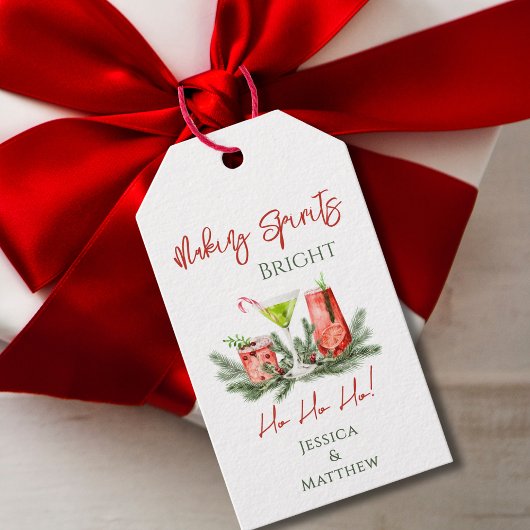 Making Spirits Bright Aangepaste Kerst Koppelcadea Cadeaulabel
