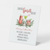 Making Spirits Bright Aangepaste Vakantiebardmenu Reclamebord Met Voetstuk (Voorkant)