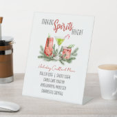 Making Spirits Bright Aangepaste Vakantiebardmenu Reclamebord Met Voetstuk (Insitu)