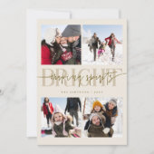 Making Spirits Bright Beige Kerst Multi Foto Feestdagenkaart (Voorkant)