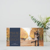 Making Spirits Bright beroemd gemaakt door Navy & Feestdagenkaart (Staand voorkant)