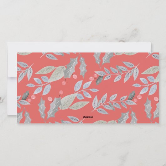 Making Spirits Bright Berry Bloemige 3 Foto Collag Feestdagenkaart (Achterkant)