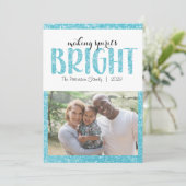 Making Spirits Bright Blauwe kerstvlakke Kaart (Staand voorkant)