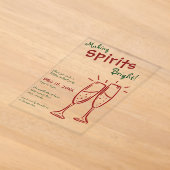 Making Spirits Bright Champagne Kerstfeest Acryl Uitnodigingen (Laagn)