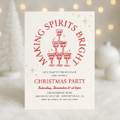 Making Spirits Bright Champagne Kerstfeest Kaart