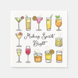 Making Spirits Bright Christmas Cocktail Servet