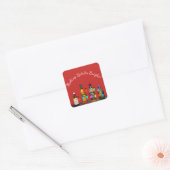 Making Spirits Bright Christmas Cocktails Vierkante Sticker (Envelop)