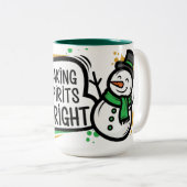 Making Spirits Bright Christmas Tweekleurige Koffiemok (Voorkant rechts)