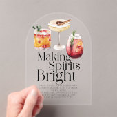 Making Spirits Bright Cocktail Christmas Party Acryl Uitnodigingen (Insitu (Draagbaar))