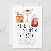 Making Spirits Bright Cocktail Christmas Party Kaart (Voorkant)