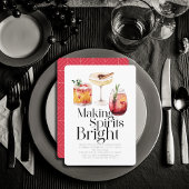 Making Spirits Bright Cocktail Christmas Party Kaart
