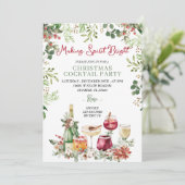 Making Spirits Bright Cocktail Christmas Party Kaart (Staand voorkant)