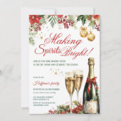Making Spirits Bright Cocktail Kerstfeest Kaart (Voorkant)