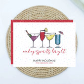 Making Spirits Bright Cocktail Kerstkaart