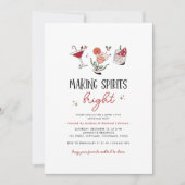Making Spirits Bright Cocktails Kerstparty Kaart (Voorkant)