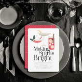 Making Spirits Bright Cocktails Kerstparty Kaart