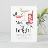 Making Spirits Bright Cocktails Kerstparty Kaart (Staand voorkant)