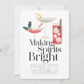 Making Spirits Bright Cocktails Kerstparty Kaart (Voorkant)