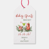 Making Spirits Bright Custom Couples Holiday Cadeaulabel (Voorkant)