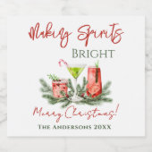 Making Spirits Bright Custom Holiday Likeurfles Etiket (Enkel label)