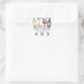 Making Spirits Bright Dranken Kerst Cocktails Vierkante Sticker (Tas)