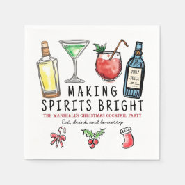 Making Spirits Bright Drinks Christmas Cocktail Servet