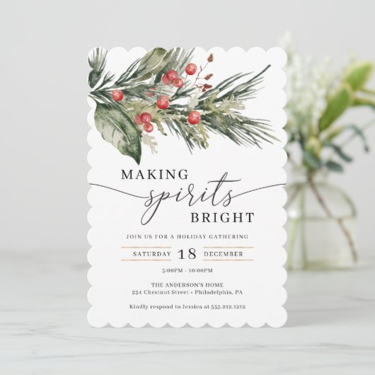 Making Spirits Bright Elegant kerstfeest Kaart (Staand voorkant)