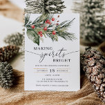 Making Spirits Bright Elegant kerstfeest Kaart<br><div class="desc">Deze prachtige kerst party uitnodiging is perfect voor uw vakantie-evenement! Bewerk eenvoudig de informatie om een unieke uitnodiging voor een feestdag te creëer. Bekijk het hele collectie voor meer overeenkomende objecten!</div>