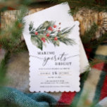 Making Spirits Bright Elegant kerstfeest Kaart<br><div class="desc">Deze prachtige kerst party uitnodiging is perfect voor uw vakantie-evenement! Bewerk eenvoudig de informatie om een unieke uitnodiging voor een feestdag te creëer. Bekijk het hele collectie voor meer overeenkomende objecten!</div>
