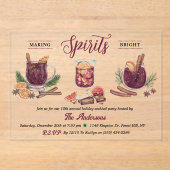 Making Spirits Bright | Feestelijke Cocktailparty Acryl Uitnodigingen (Voorkant)