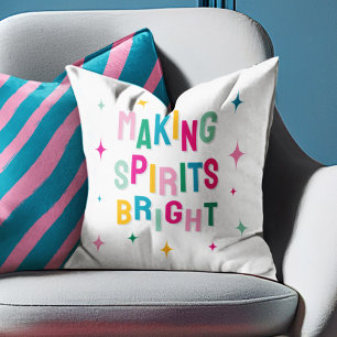 'Making Spirits Bright' Feestelijke Kerst Kussen