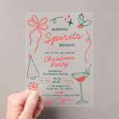 Making Spirits Bright | Feestelijke Kerstborrel Acryl Uitnodigingen (Insitu (Draagbaar))
