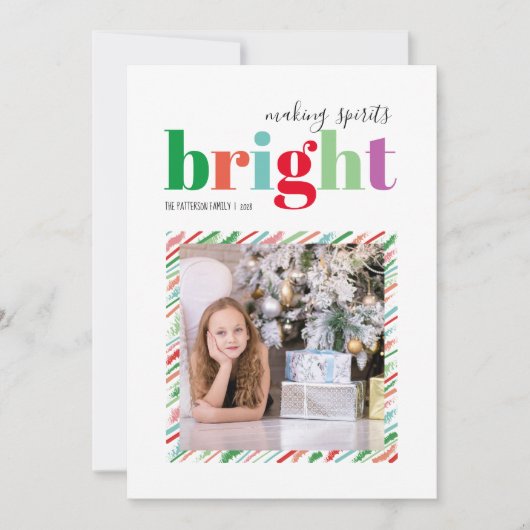 Making Spirits Bright Foto met kerstflat Kaart (Voorkant)