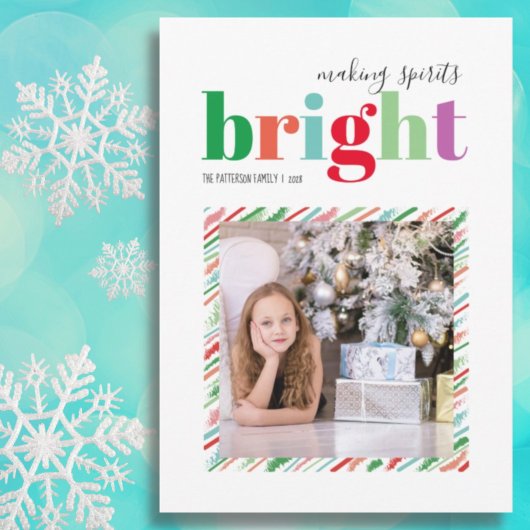 Making Spirits Bright Foto met kerstflat Kaart