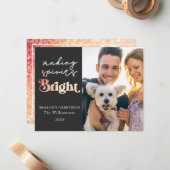 Making Spirits Bright Foto Sasons Greetings Notitiekaartje (Voorkant / Achterkant in situ)