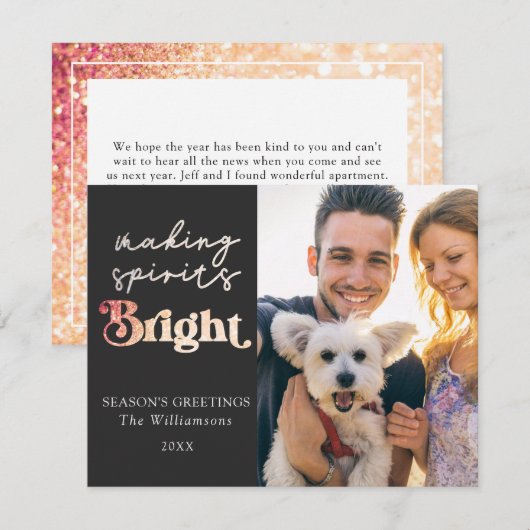 Making Spirits Bright Foto Sasons Greetings Notitiekaartje (Voorkant / Achterkant)