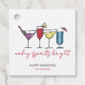 Making Spirits Bright Holiday Cocktail Party Bedankjes Labels (Voorkant)