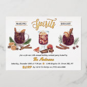 Making Spirits Bright | Holiday Cocktail Party Folie Uitnodiging (Voorkant)