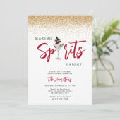 Making Spirits Bright Holiday Cocktail Party Goud Kaart (Staand voorkant)