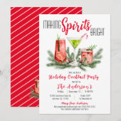 Making Spirits Bright Holiday Cocktail Party Kaart (Voorkant / Achterkant)
