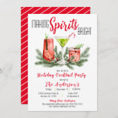 Making Spirits Bright Holiday Cocktail Party Kaart (Voorkant / Achterkant)