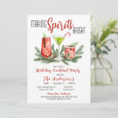 Making Spirits Bright Holiday Cocktail Party Kaart (Staand voorkant)